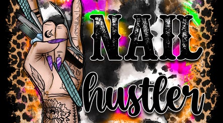 Tattooed hand holding nail tools with 'NAIL hustler' text at KBeauty PLEASE READ POLICIES DOWN BELOW, Lugoff, South Carolina, US.