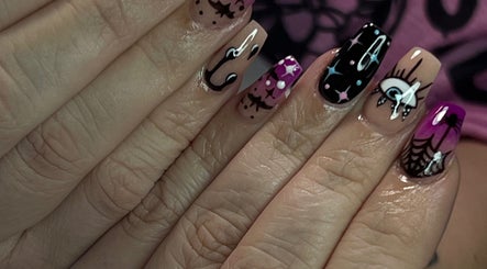 Close-up of intricate nail art at KBeauty PLEASE READ POLICIES DOWN BELOW in Lugoff, South Carolina, US.