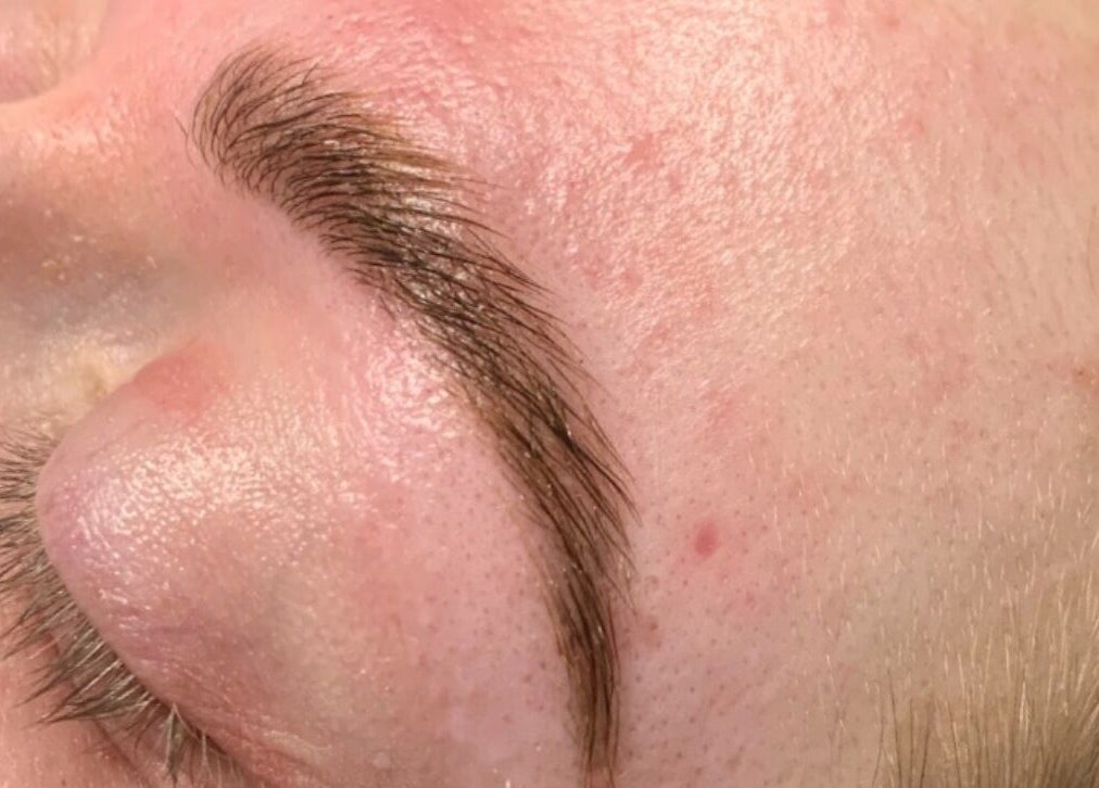 Close-up of expertly shaped eyebrow at Red Desert Beauty in Uleybury, South Australia, AU.