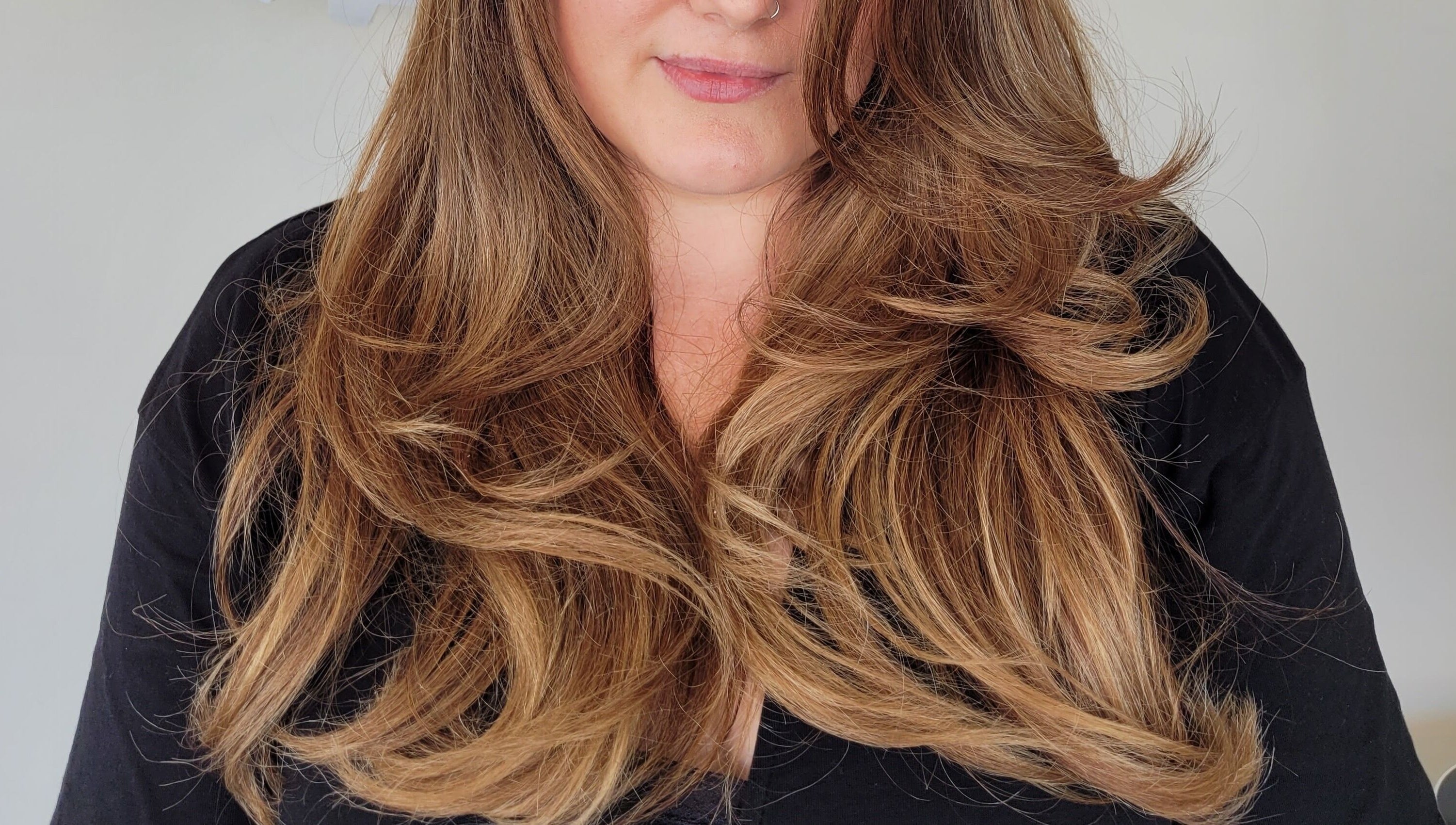 Elegant brown layered hairstyle by Gareth at The Loft Hair Studio, Bristol, England, GB.