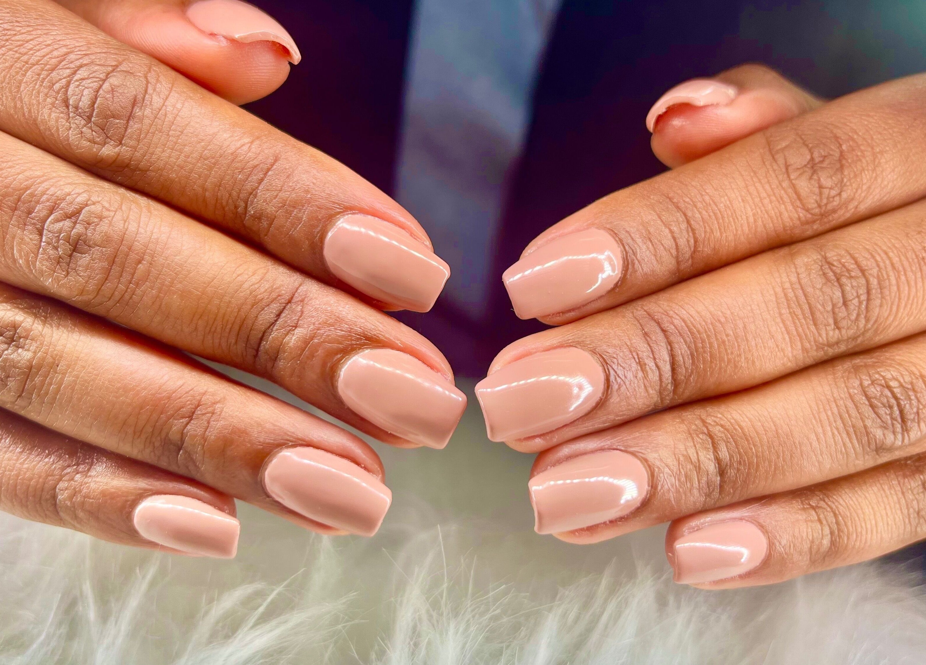 Manicured hands with nude polish at Lifestyle on Location - Midrand, Midrand, Gauteng, ZA.