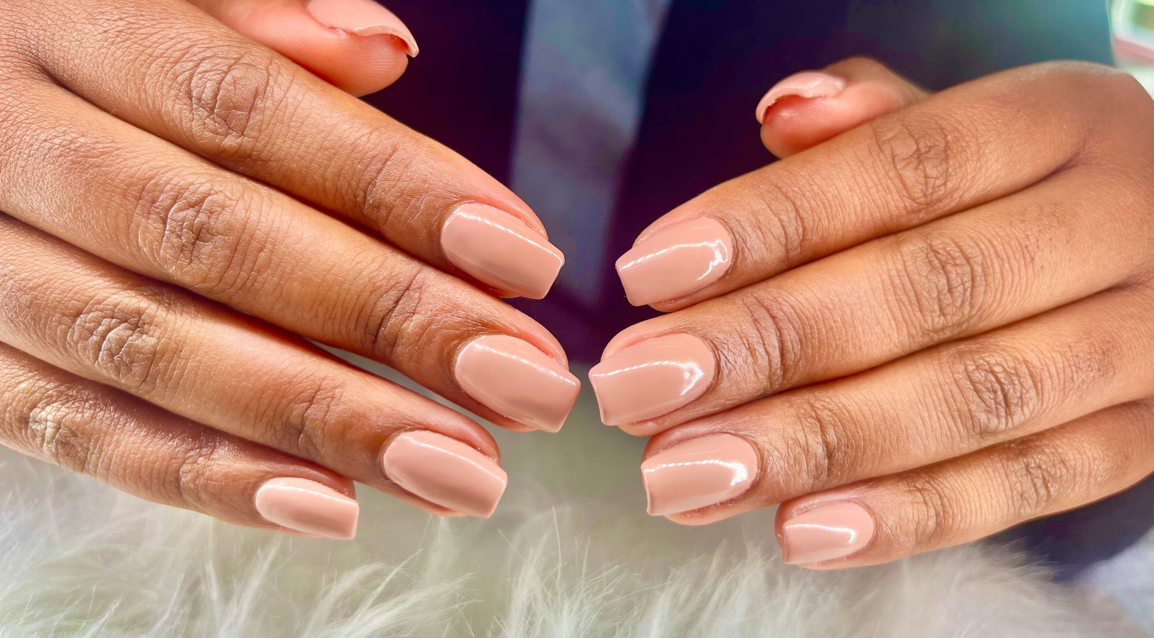 Manicured hands with nude polish at Lifestyle on Location - Midrand, Midrand, Gauteng, ZA.