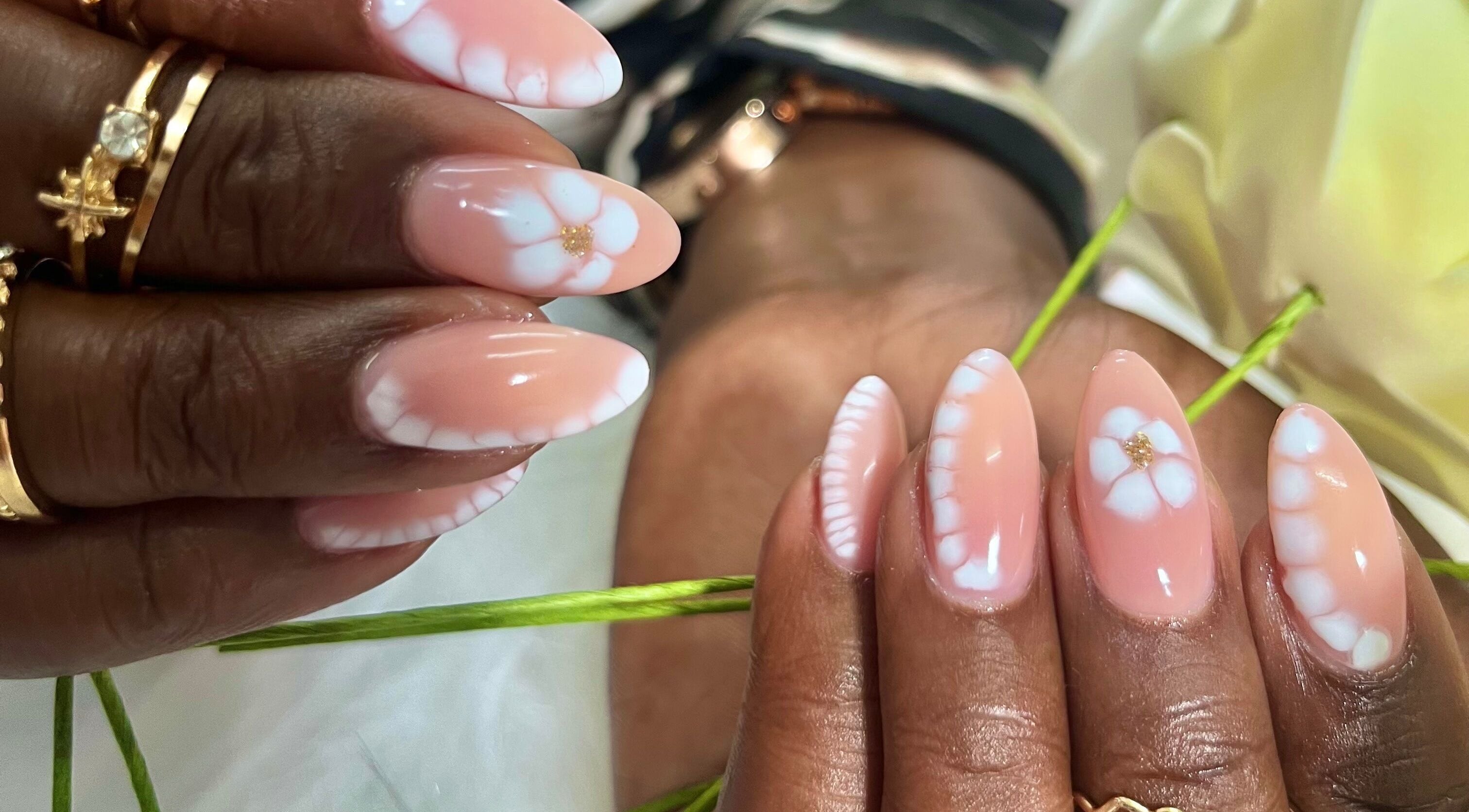 Stylish floral nail art at Lifestyle on Location - Midrand, Midrand, Gauteng, ZA.