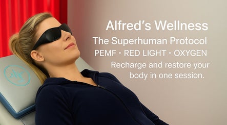 Relaxed woman receiving the Superhuman Protocol at Alfred's Wellness, Willowbrook, Illinois, US.