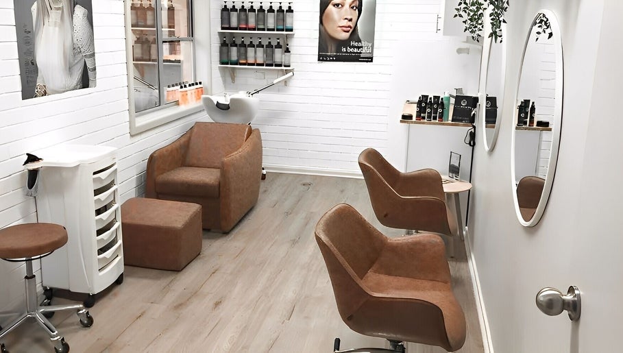 Eco Salon Day Spa's inviting hair styling area in Bermagui, New South Wales, AU with modern decor.
