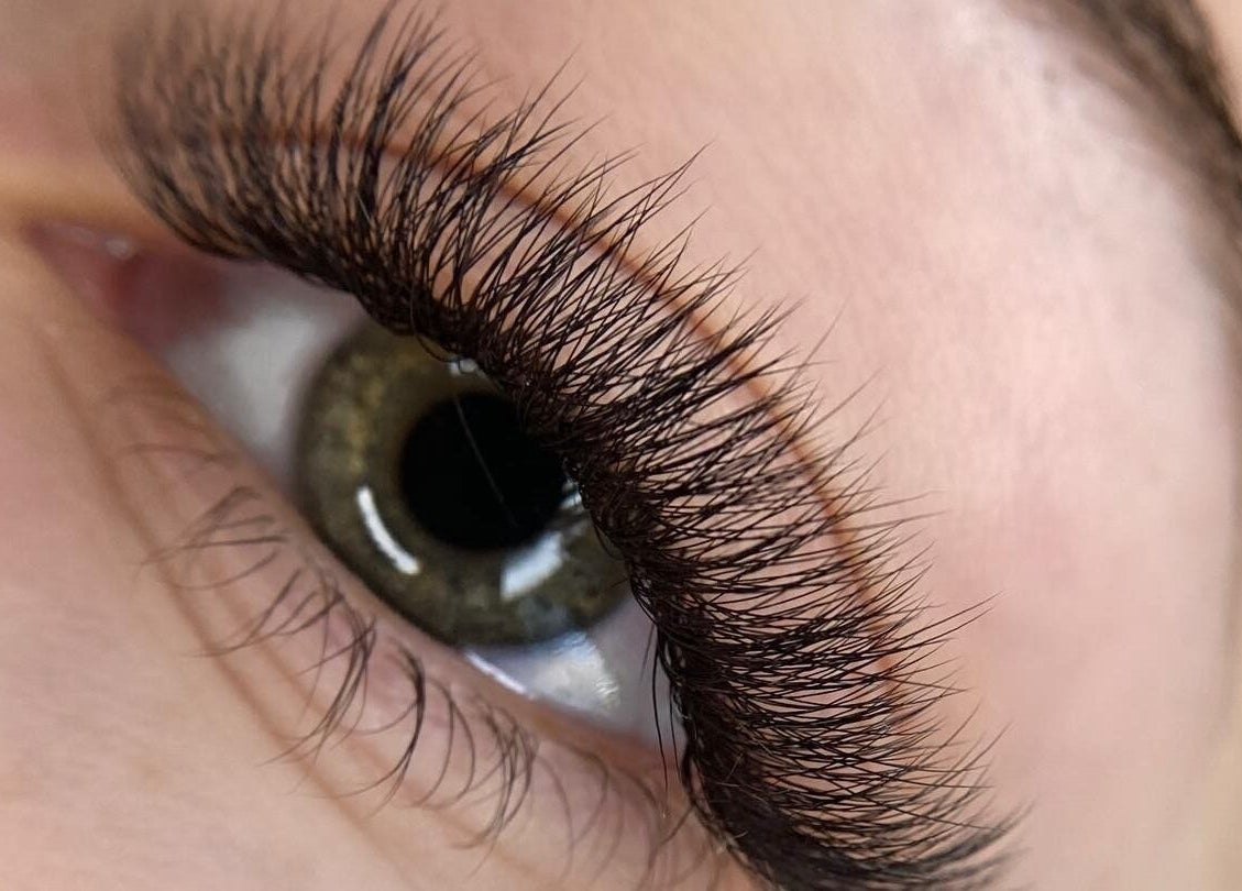 Close-up of lush lashes at Heavenly Lashes, Prairieville, Louisiana, US showcasing expert extension work.