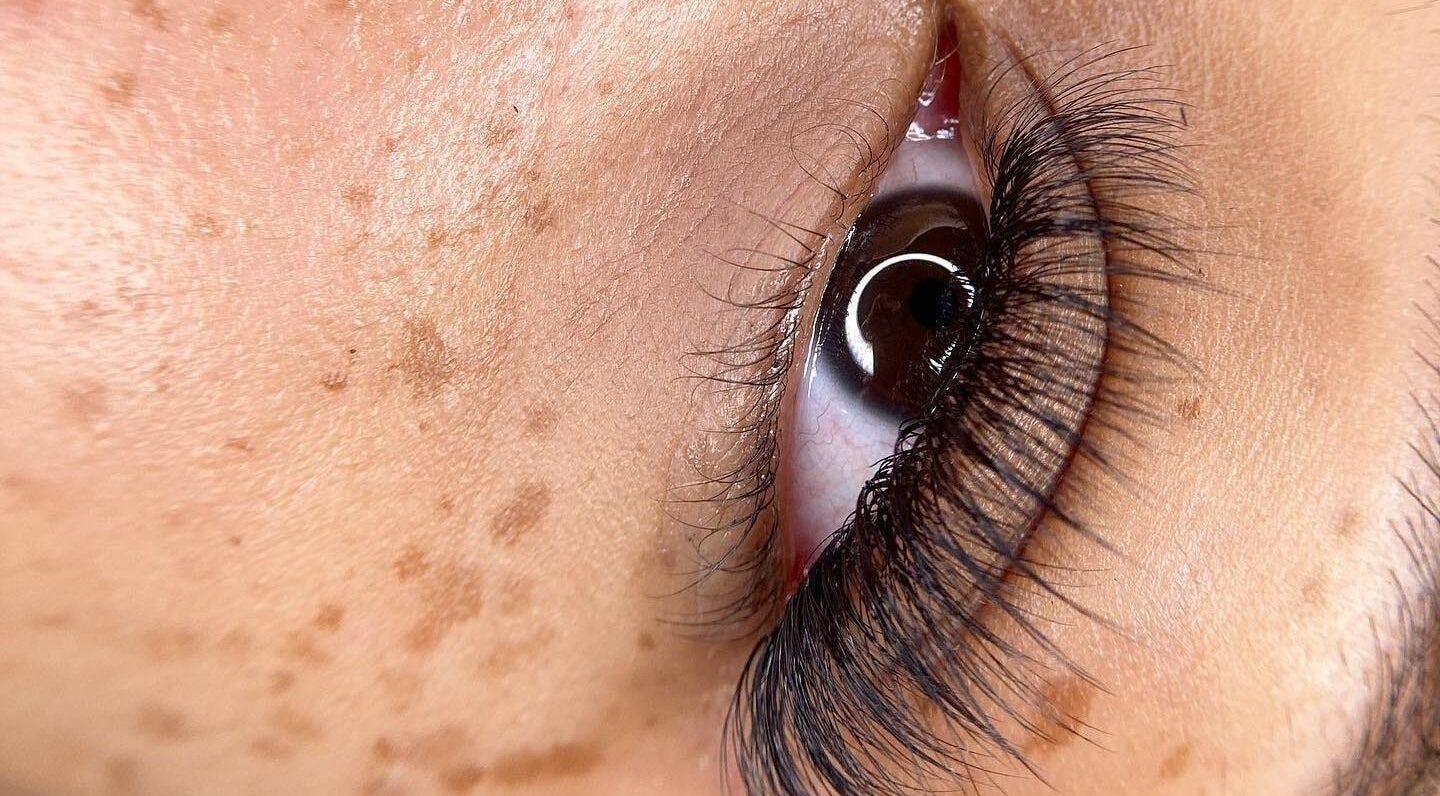 Close-up of exquisite lashes at Heavenly Lashes, Prairieville, Louisiana, US.