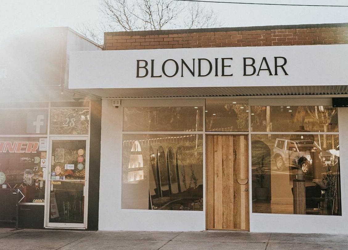 Front view of Blondie Bar Salon in Melbourne, Victoria, AU with modern exterior design.