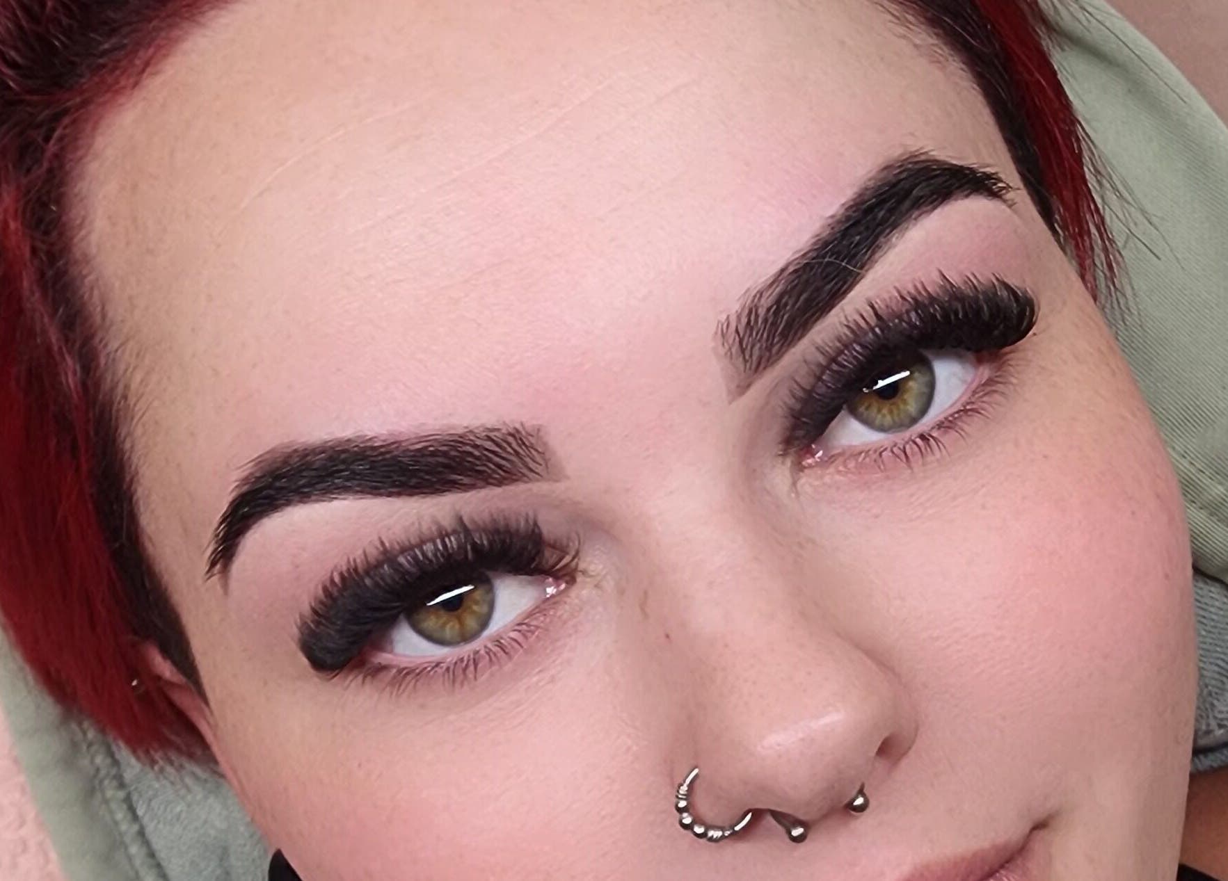Close-up of styled eyebrows at Tahnee Anderson MUA, Redbank Plains, Queensland, AU.