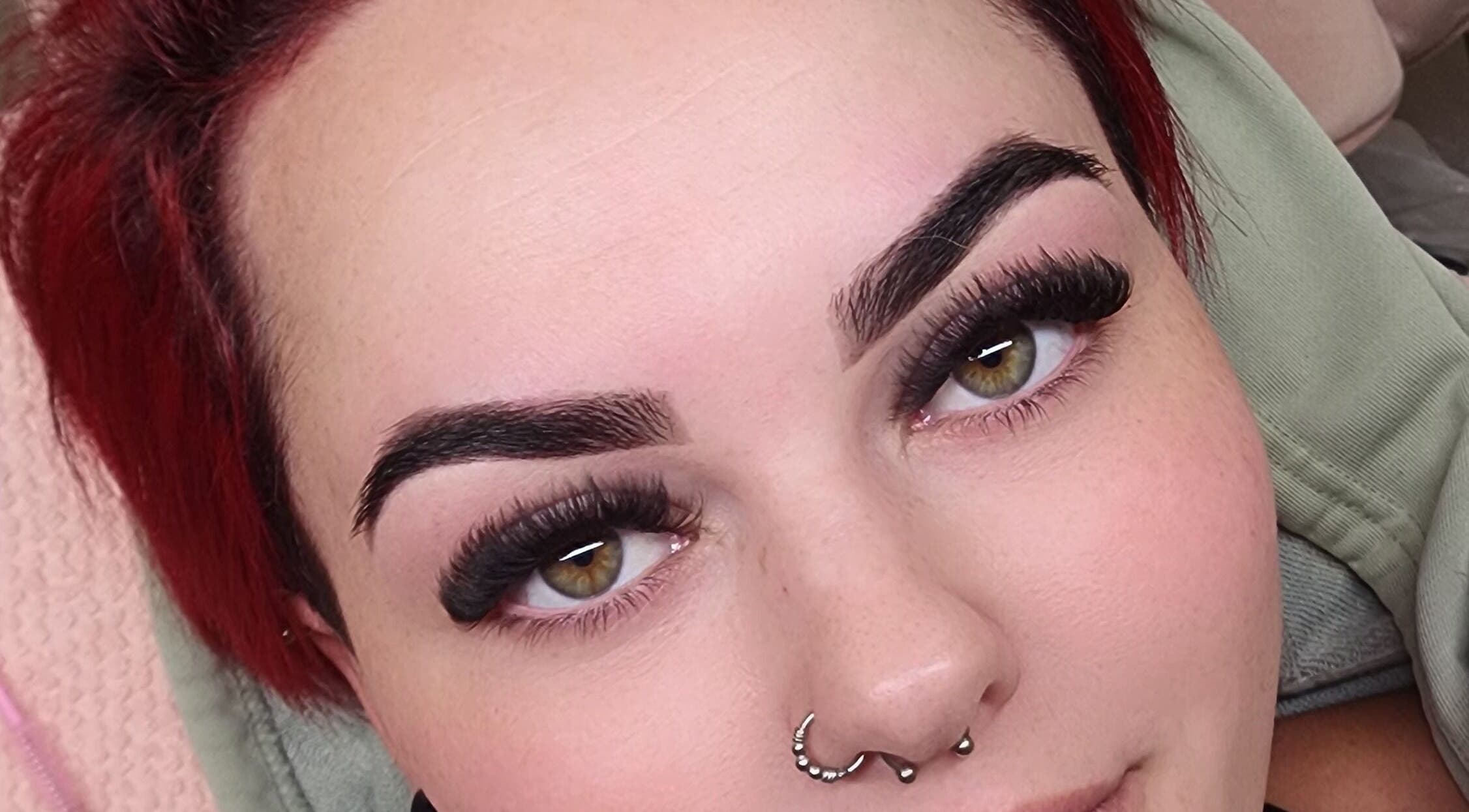 Close-up of styled eyebrows at Tahnee Anderson MUA, Redbank Plains, Queensland, AU.