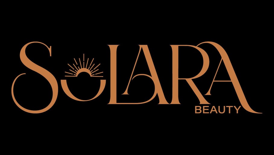 Logo of Solara Beauty in Toronto, Ontario, CA featuring elegant lettering and a sun motif.