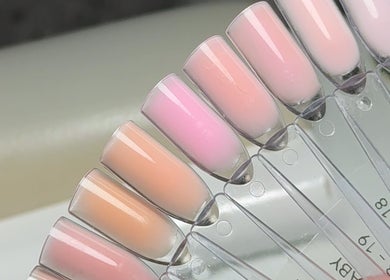 Elegant nail polish color swatches at Solara Beauty, Toronto, Ontario, CA.