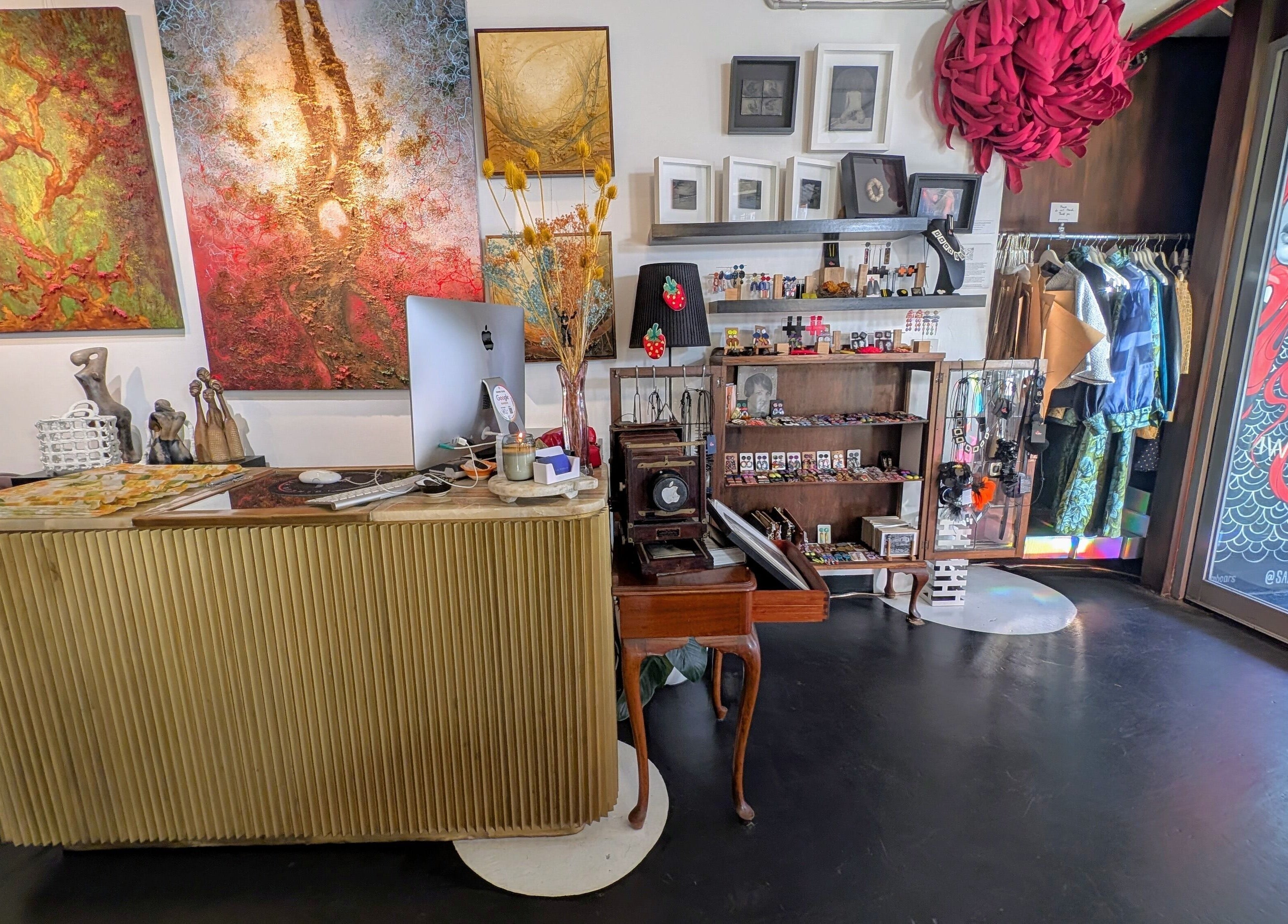 Ambo Ars venue showing vibrant decor and art in Newtown, New South Wales, AU.