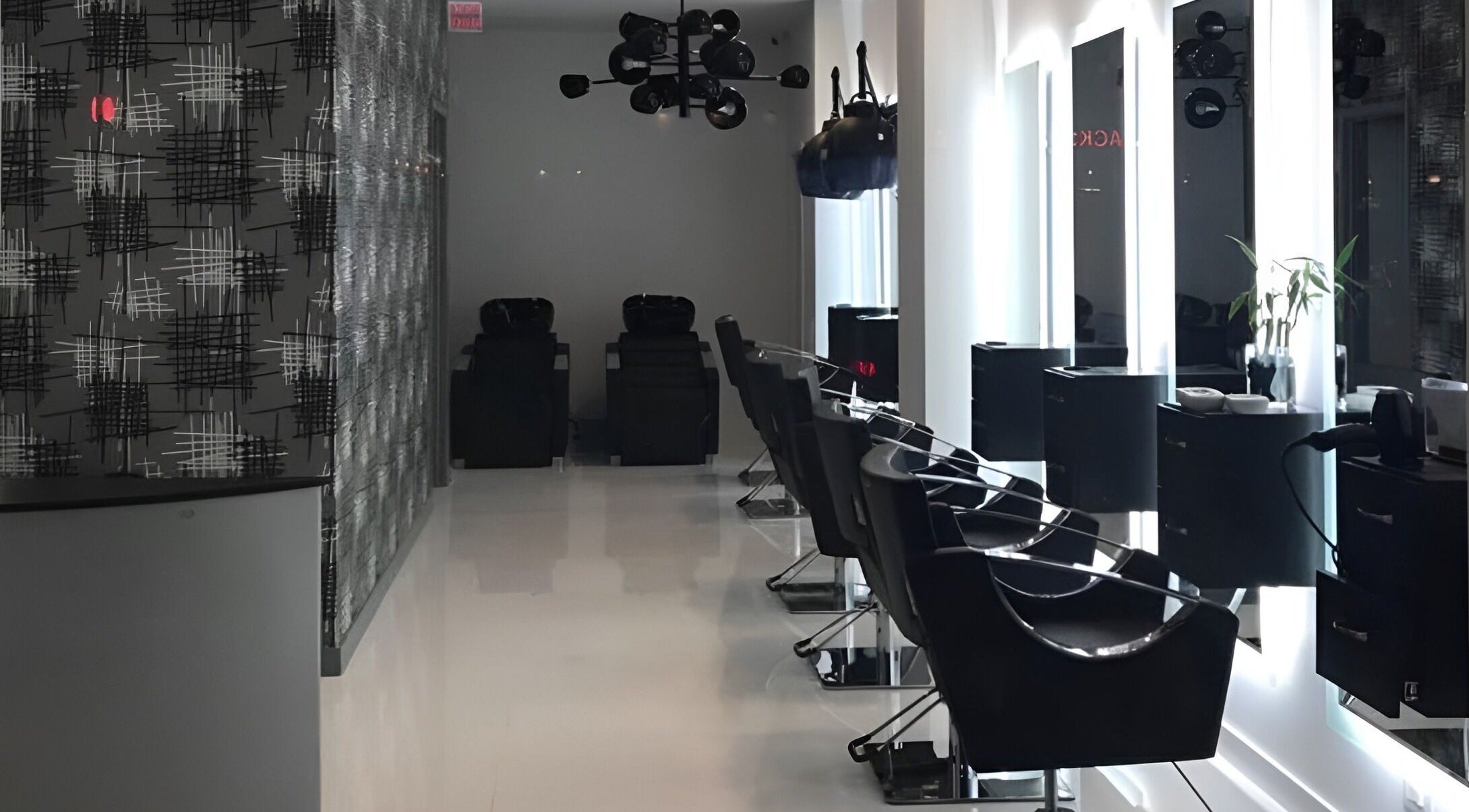 Modern salon chairs at Poiz Beauty Salon, New York, New York, US, create a sleek and inviting atmosphere.