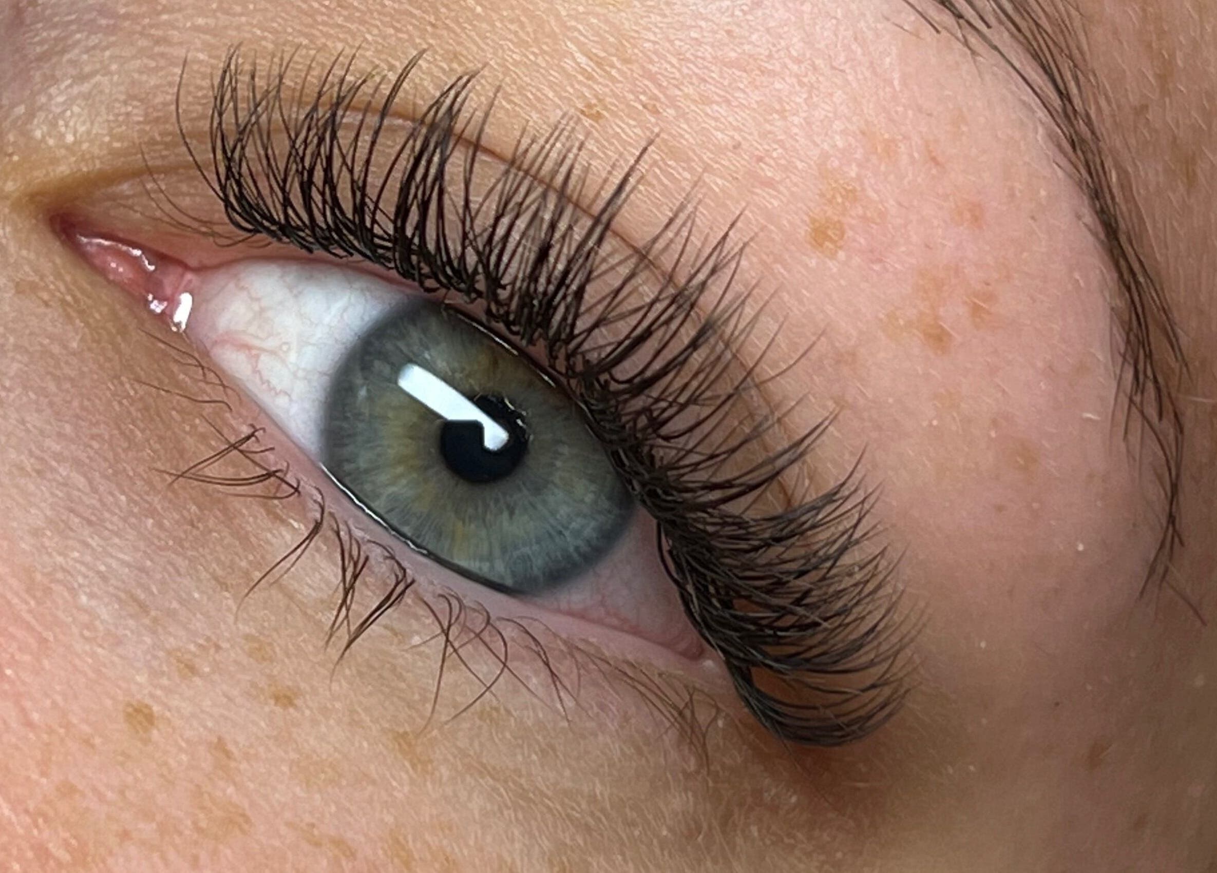 Close-up of a beautifully enhanced eye at Leigh Mac, Opelika, Alabama, US.