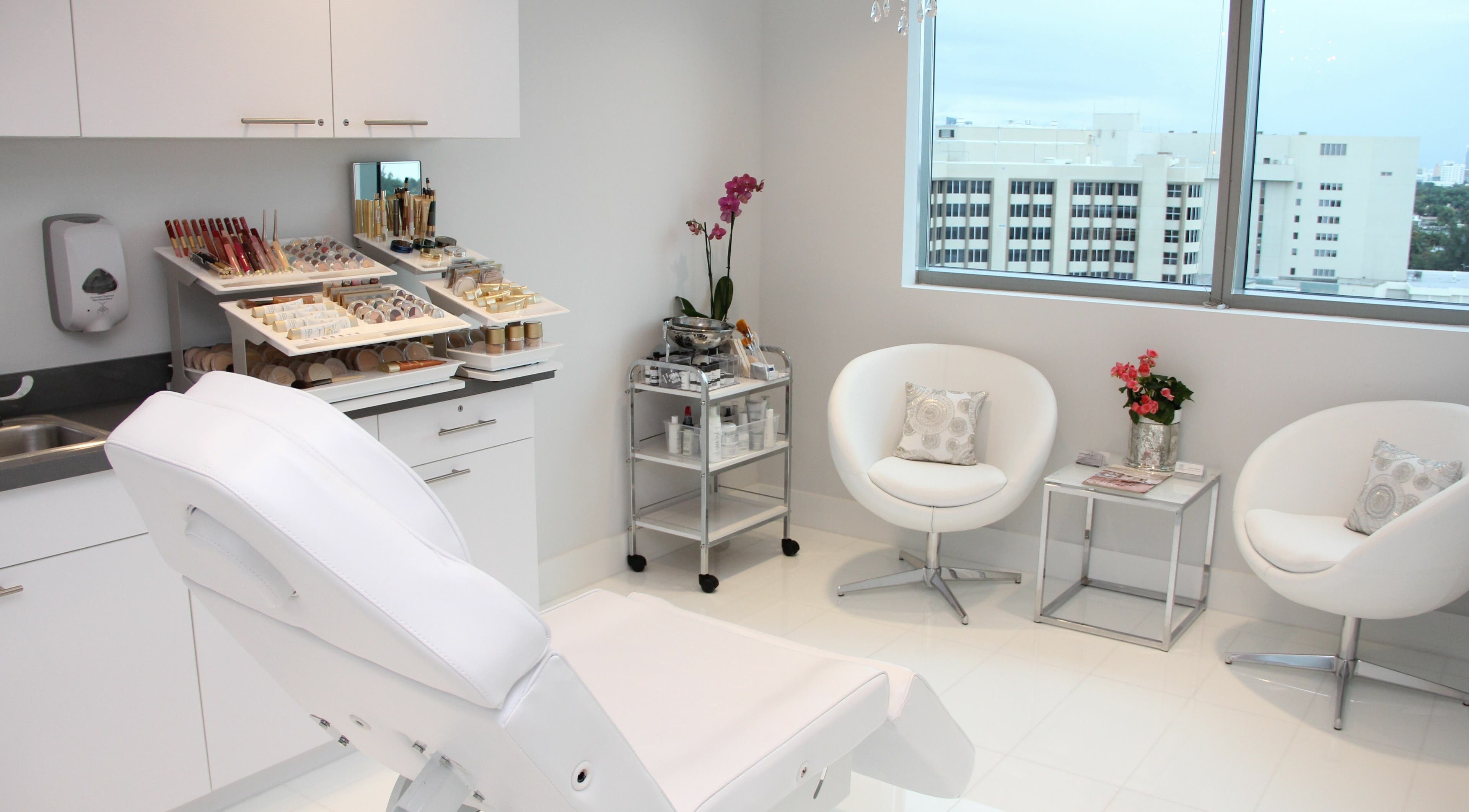 Modern treatment room at Health and Skin Center of Miami, Miami Beach, Florida, US.