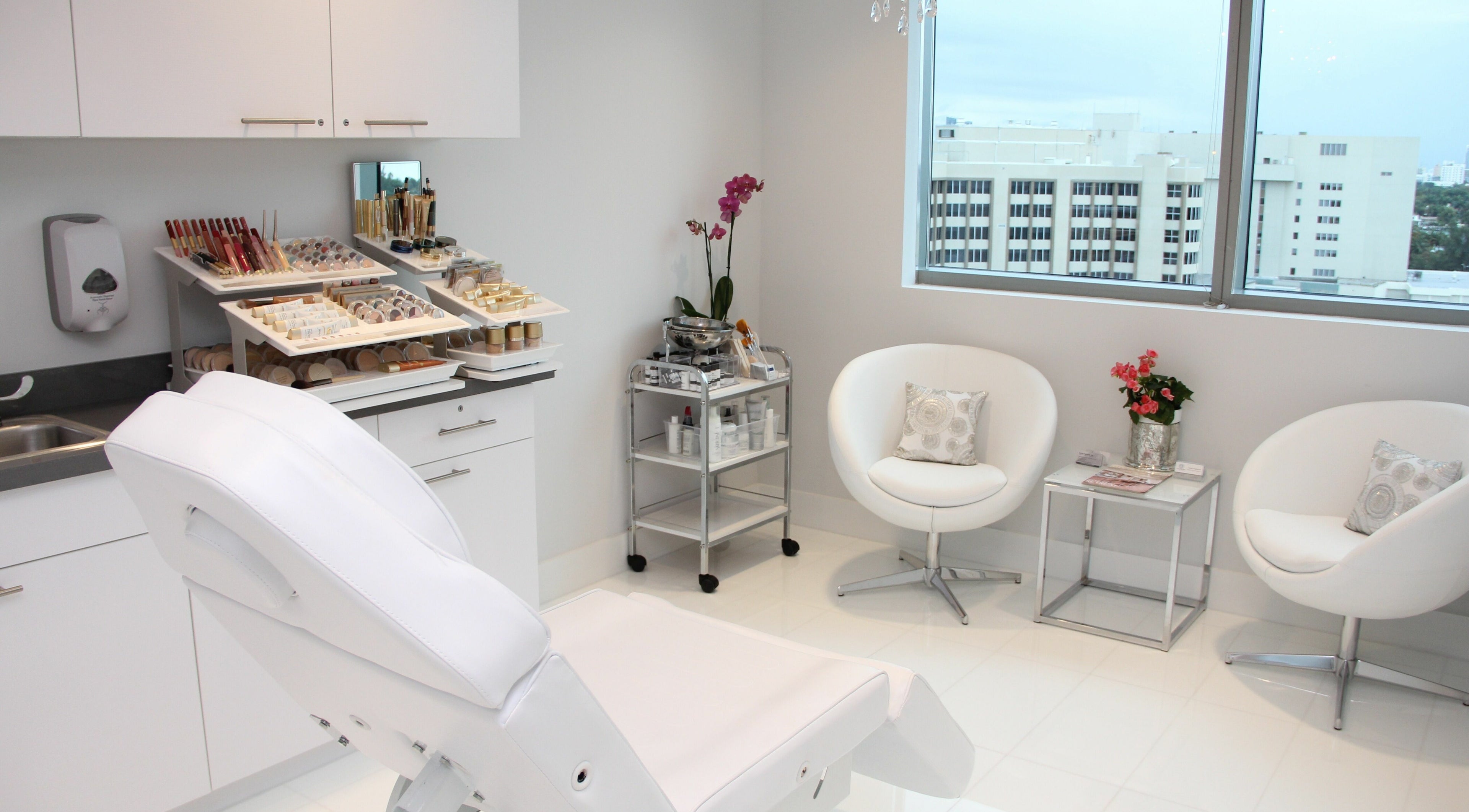 Modern treatment room at Health and Skin Center of Miami, Miami Beach, Florida, US.