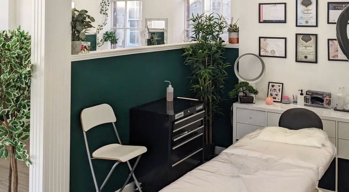 Tranquil treatment room at Gem Precision Beauty in Edinburgh, Scotland, GB, featuring cozy decor and wellness ambiance.