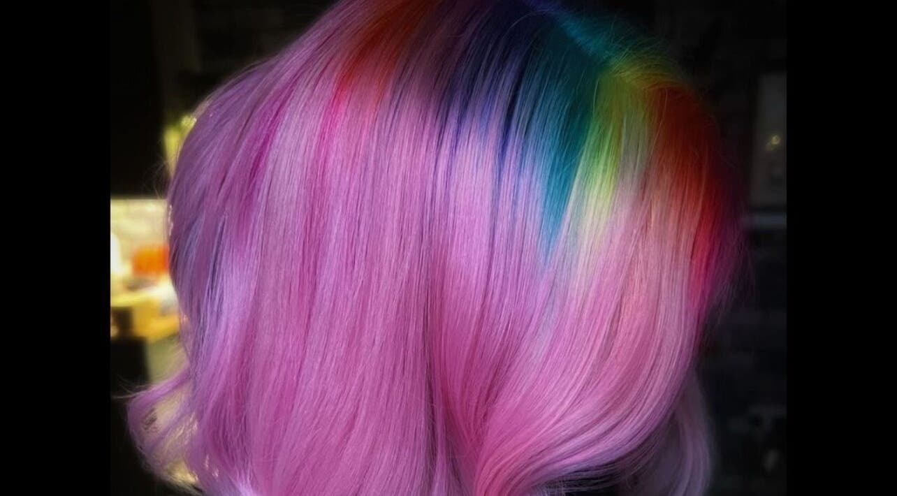 Colorful hair styling at Colouring On The Spectrum, Inverness, Scotland, GB showcasing vibrant hues.