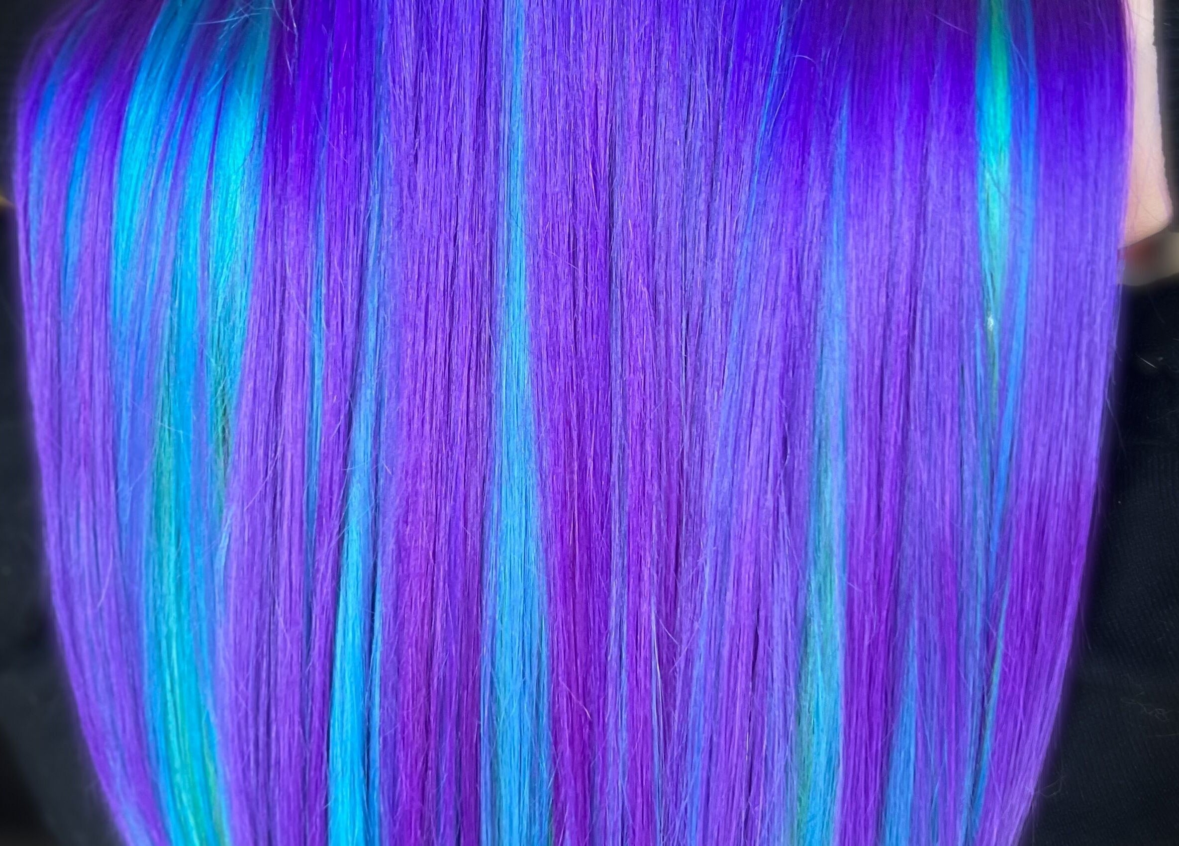 Vibrant purple and blue hair coloring from Colouring On The Spectrum, Inverness, Scotland, GB.