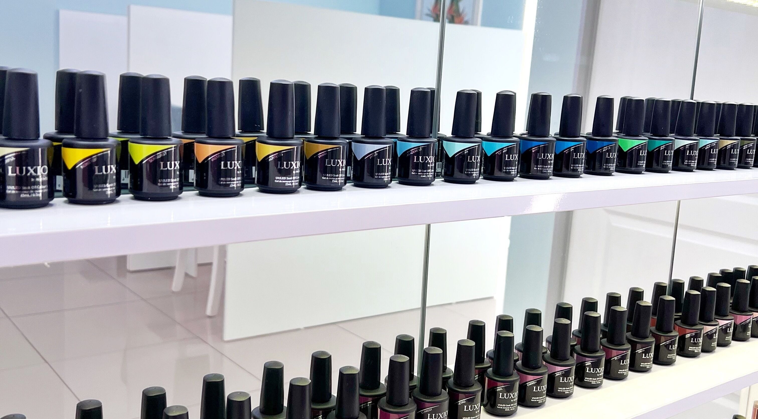 Luxio nail polishes at Nail Salon Qualitatif in Port Elizabeth, Eastern Cape, ZA.