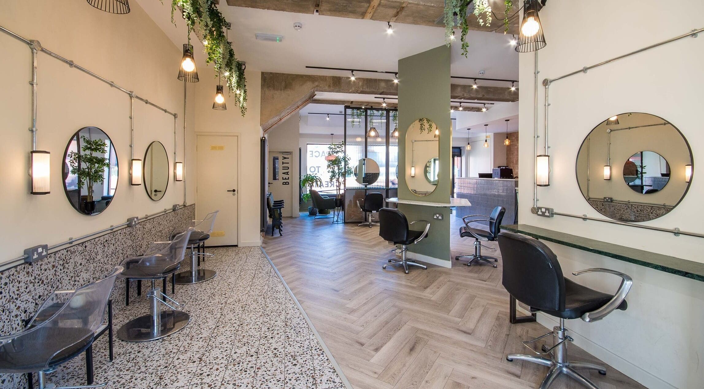 Modern beauty salon interior at Kenlee WCreative | Kimberley in Kimberley, England, GB, featuring stylish decor.