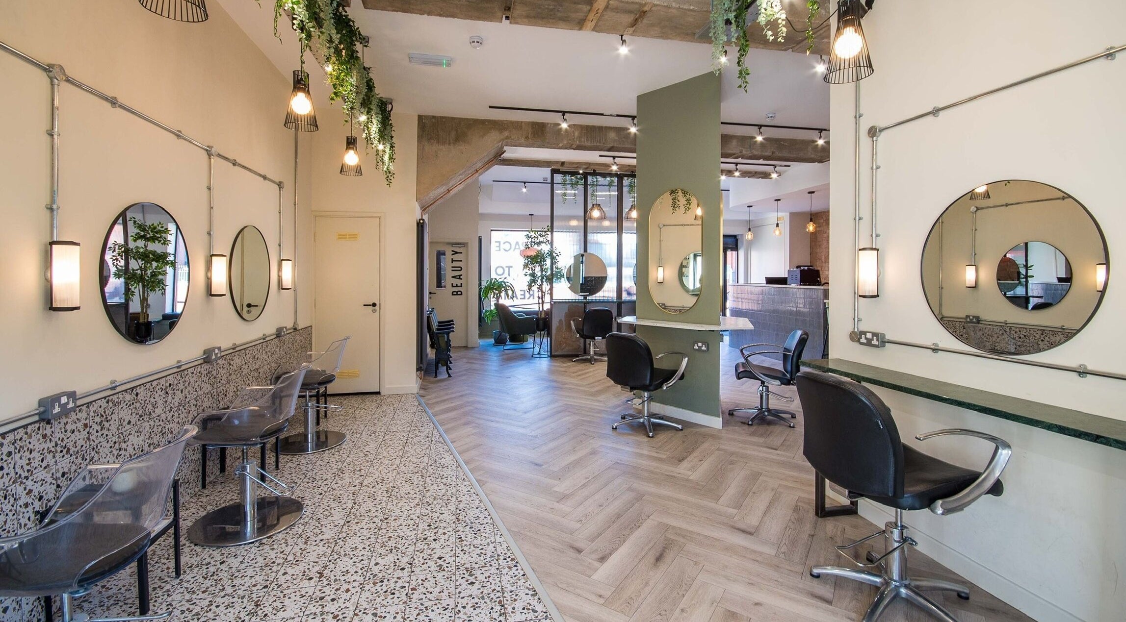 Modern beauty salon interior at Kenlee WCreative | Kimberley in Kimberley, England, GB, featuring stylish decor.