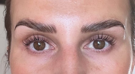 Close-up of perfectly styled eyebrows from The Beauty Space, Guildford, England, GB.
