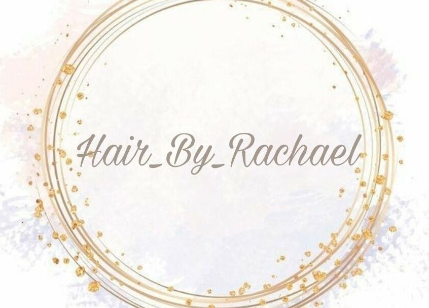 Elegant logo of Hair by Rachael with golden accents, located in Birmingham, England, GB.