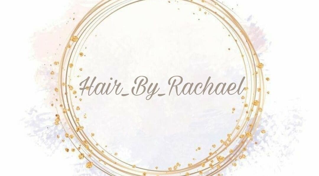 Elegant logo of Hair by Rachael with golden accents, located in Birmingham, England, GB.