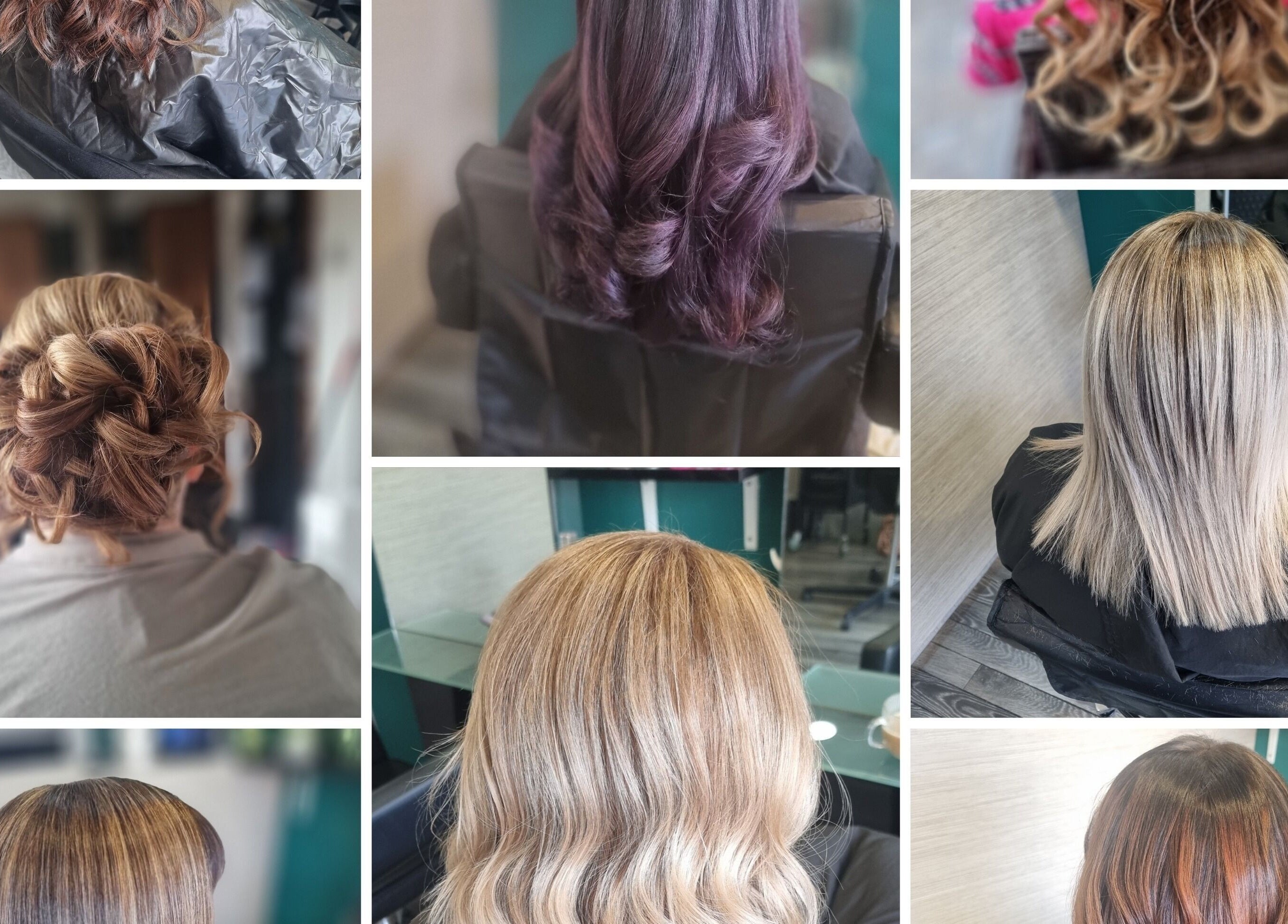 Variety of hairstyles at Hair by Rachael, showcasing elegant looks in Birmingham, England, GB.