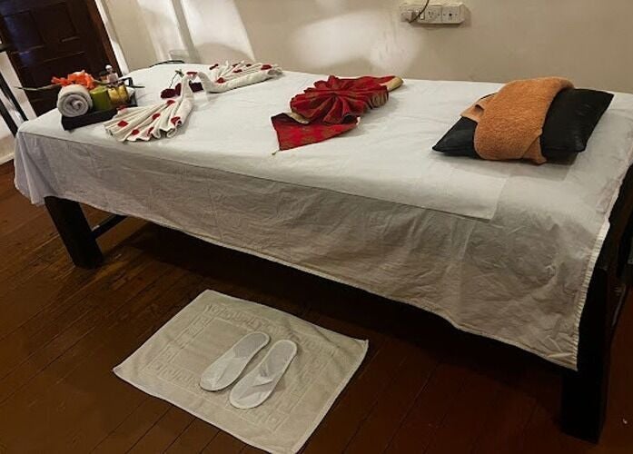 Massage table at Body Raaga Wellness Spa - Whitefield, Bengaluru, Karnataka, IN, ready for a relaxing session.