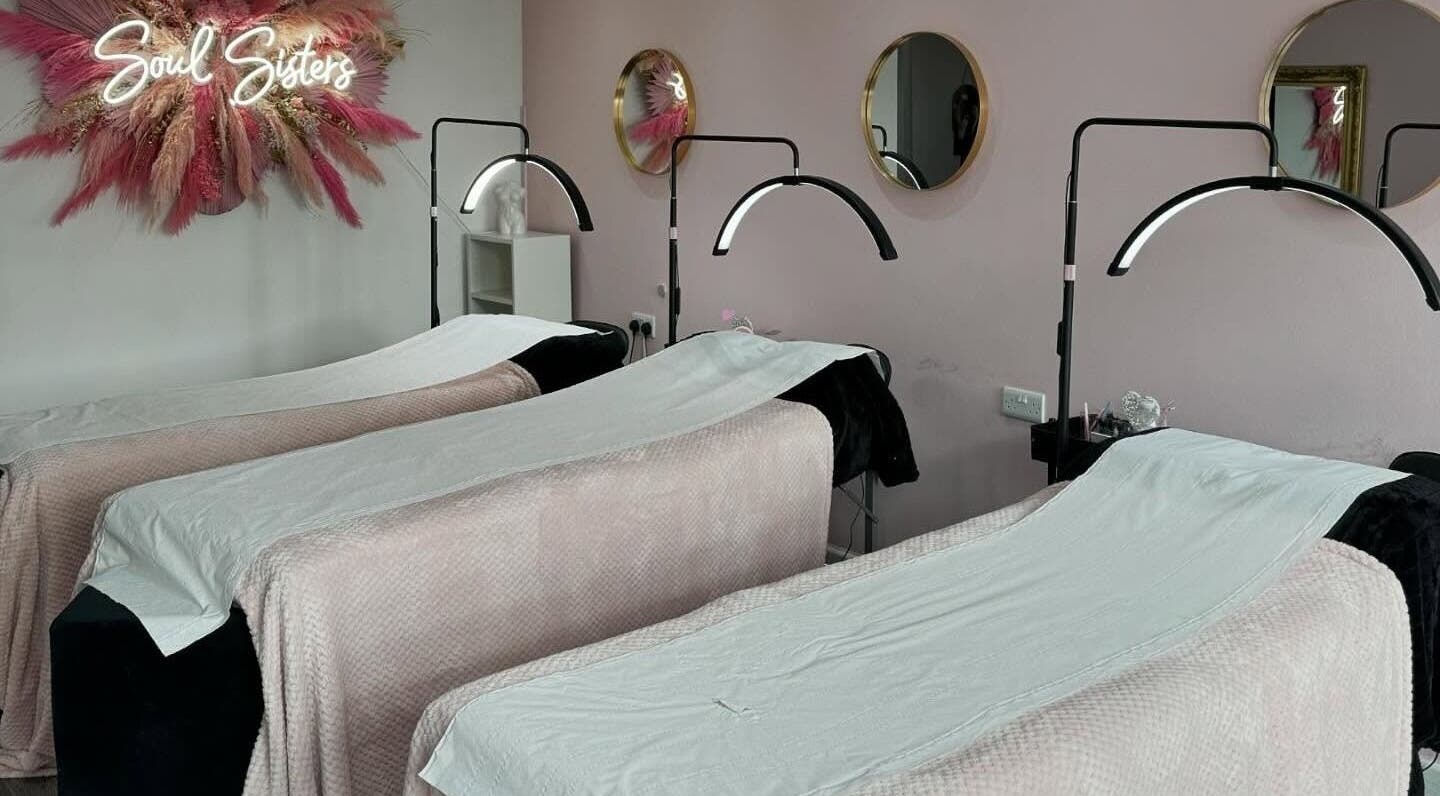 Luxurious treatment beds at Soulsisters Lash and Beauty Sanctuary in Portsmouth, England, GB. Serene and inviting.