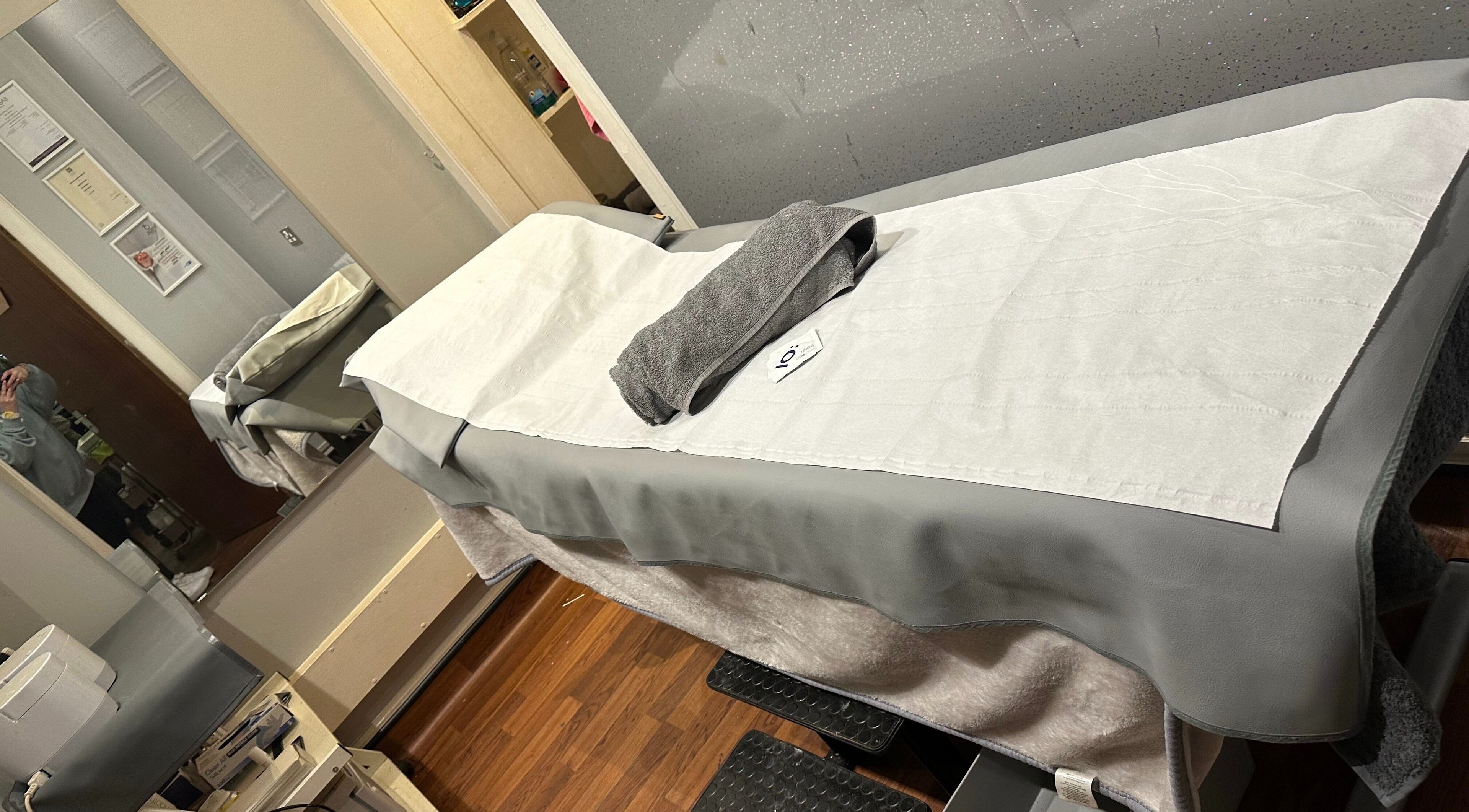 Comfortable treatment table at Infinite Beauty Within Hair Chair, Carluke, Scotland, GB.