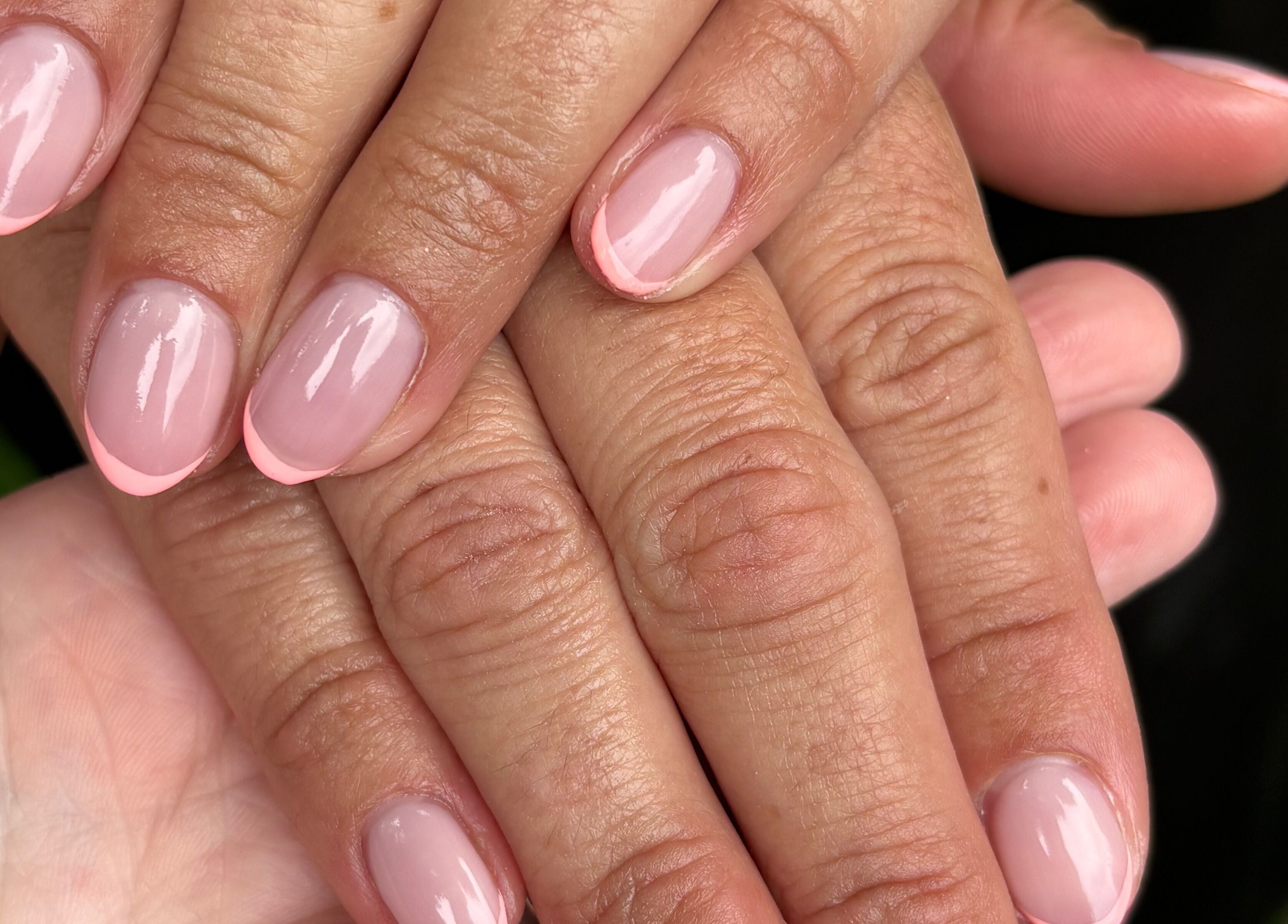Close-up of a fresh, elegant manicure at Mark One Beauty, Exeter, England, GB.