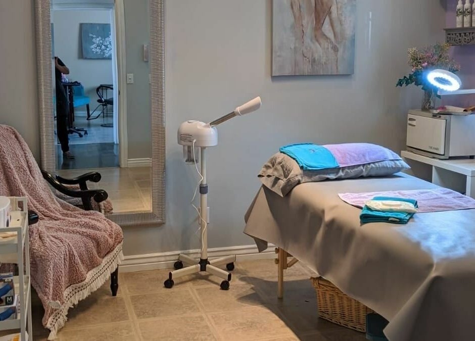 Cozy treatment room at Always Smooth Waxing Studio, Taylorsville, Utah, US, with a spa bed and calming decor.