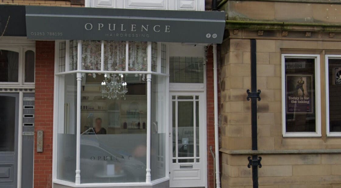Opulence Hairdressing storefront in Lytham Saint Annes, England, GB showcasing classic elegance.