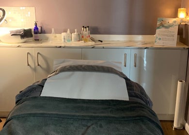 Relaxing treatment room at Utopia Beauty and Skincare Belfast in Castlereagh, Northern Ireland, GB.