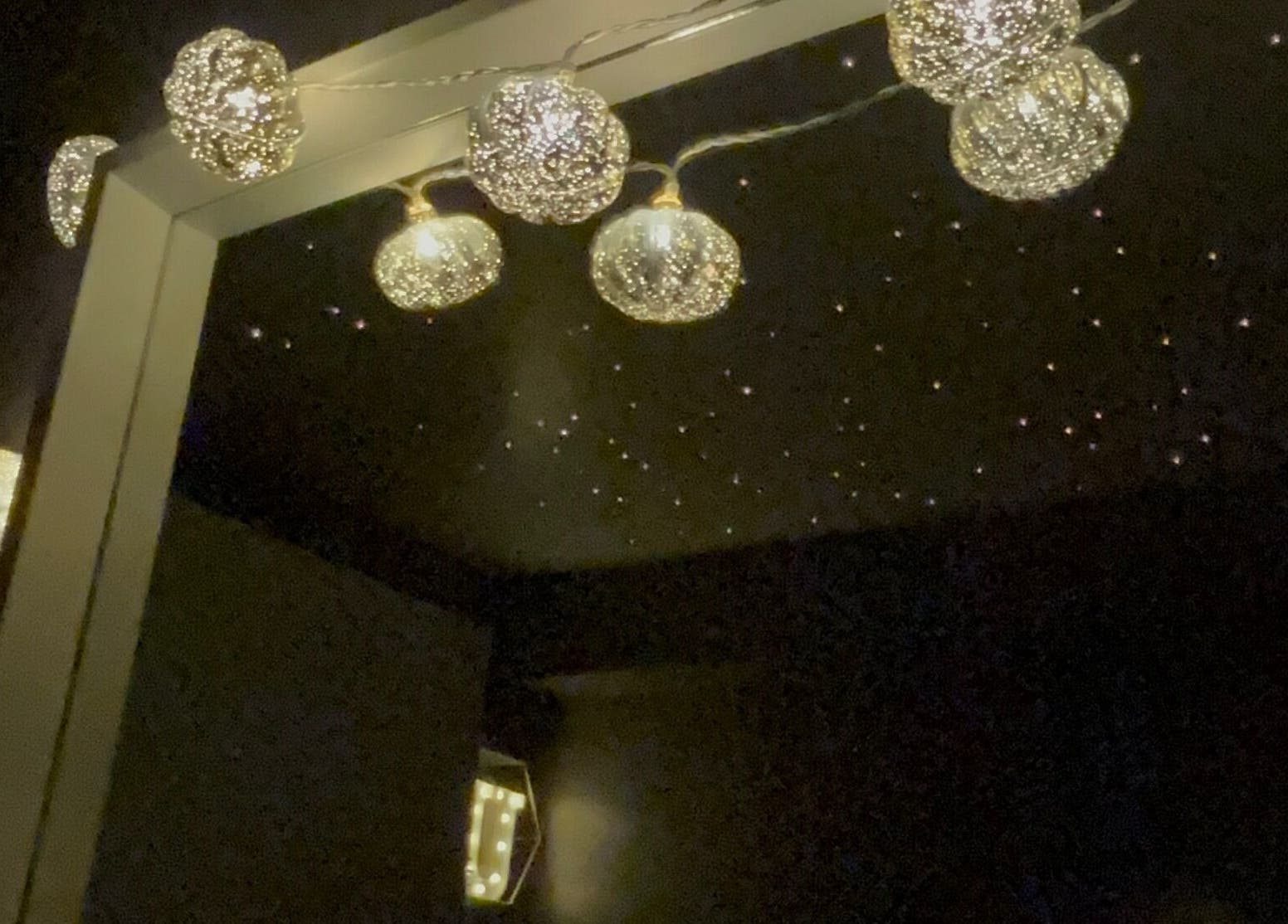 Elegant string lights at Utopia Beauty and Skincare Belfast, Castlereagh, Northern Ireland, GB.