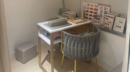 Elegant nail service station at Luchela Beautique (Central), Hong Kong Island, HK, featuring a stylish chair.