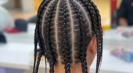 Close-up of stylish cornrows at Syd Braid Bar - Eastgardens, Eastgardens, New South Wales, AU.