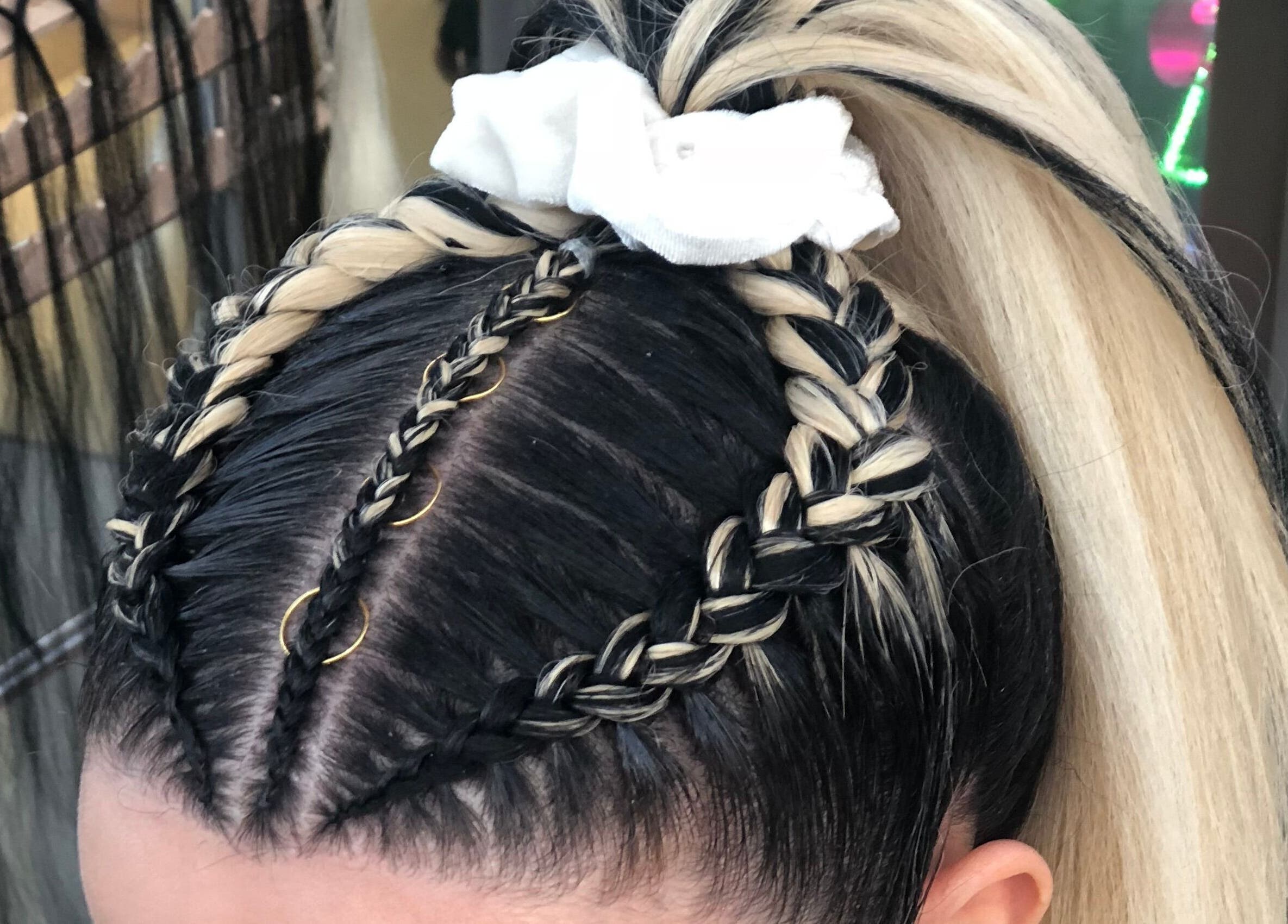 Intricate braided hairstyle at S Braid Bar - Westfield Liverpool, Liverpool, New South Wales, AU.