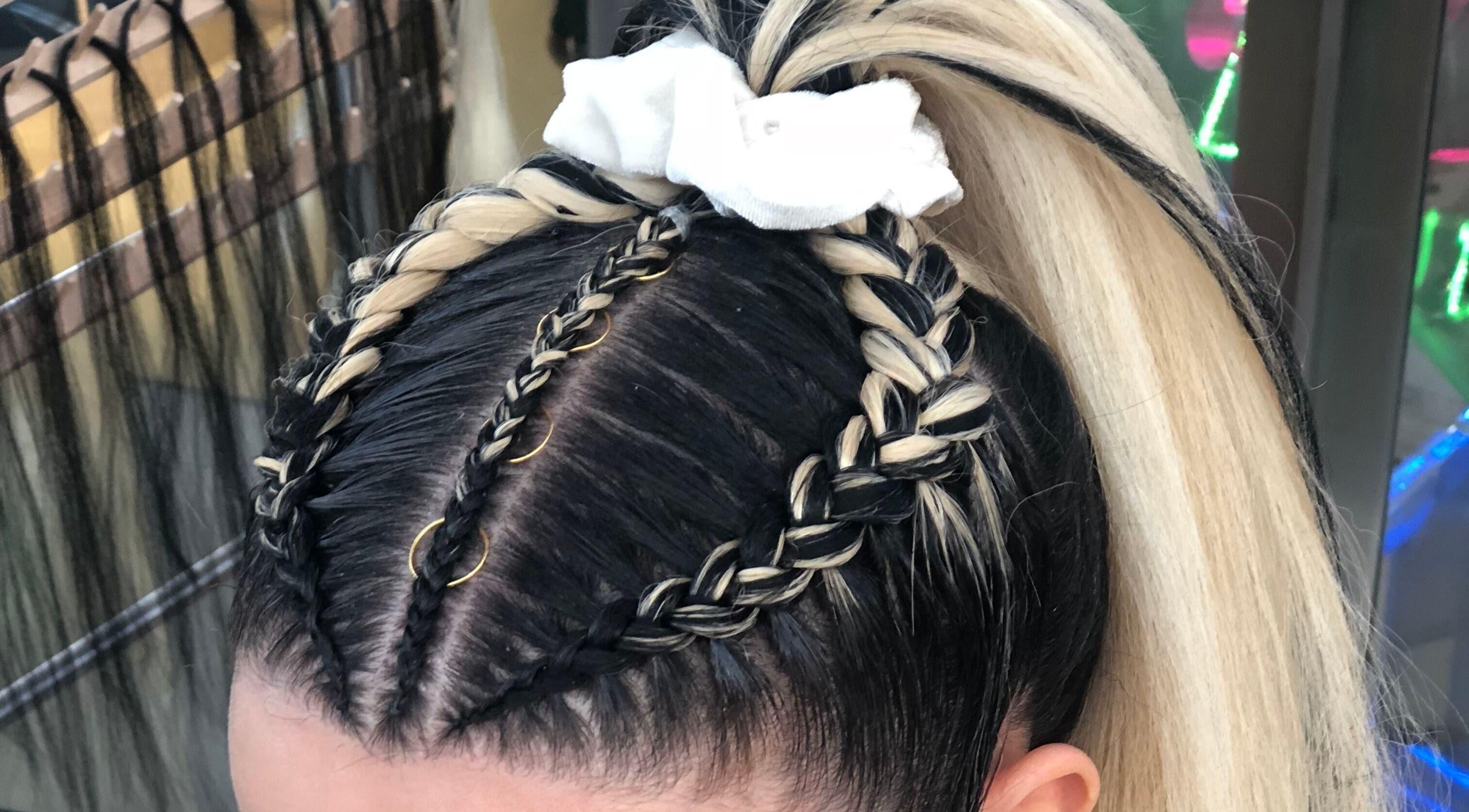 Intricate braided hairstyle at S Braid Bar - Westfield Liverpool, Liverpool, New South Wales, AU.