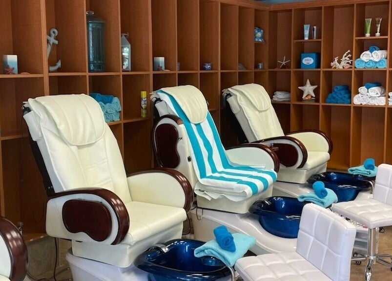 Luxurious pedicure chairs at Ocean Blue Day Spa, Port Alberni, British Columbia, CA.