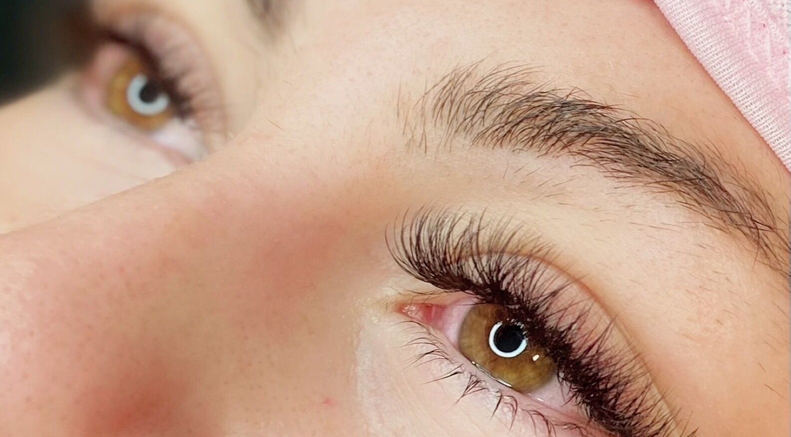 Close-up of expertly done eyelashes at Madamè Beauty, Thomastown, Victoria, AU.