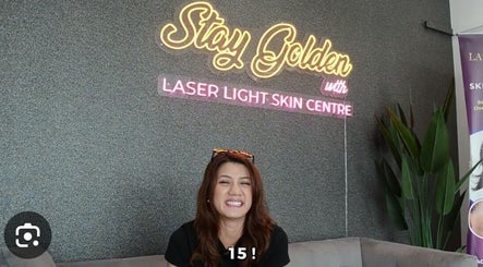 Neon sign 'Stay Golden' at Laser Light Skin Centre, Bandar Baru Bangi, Selangor, MY. Welcoming ambience.