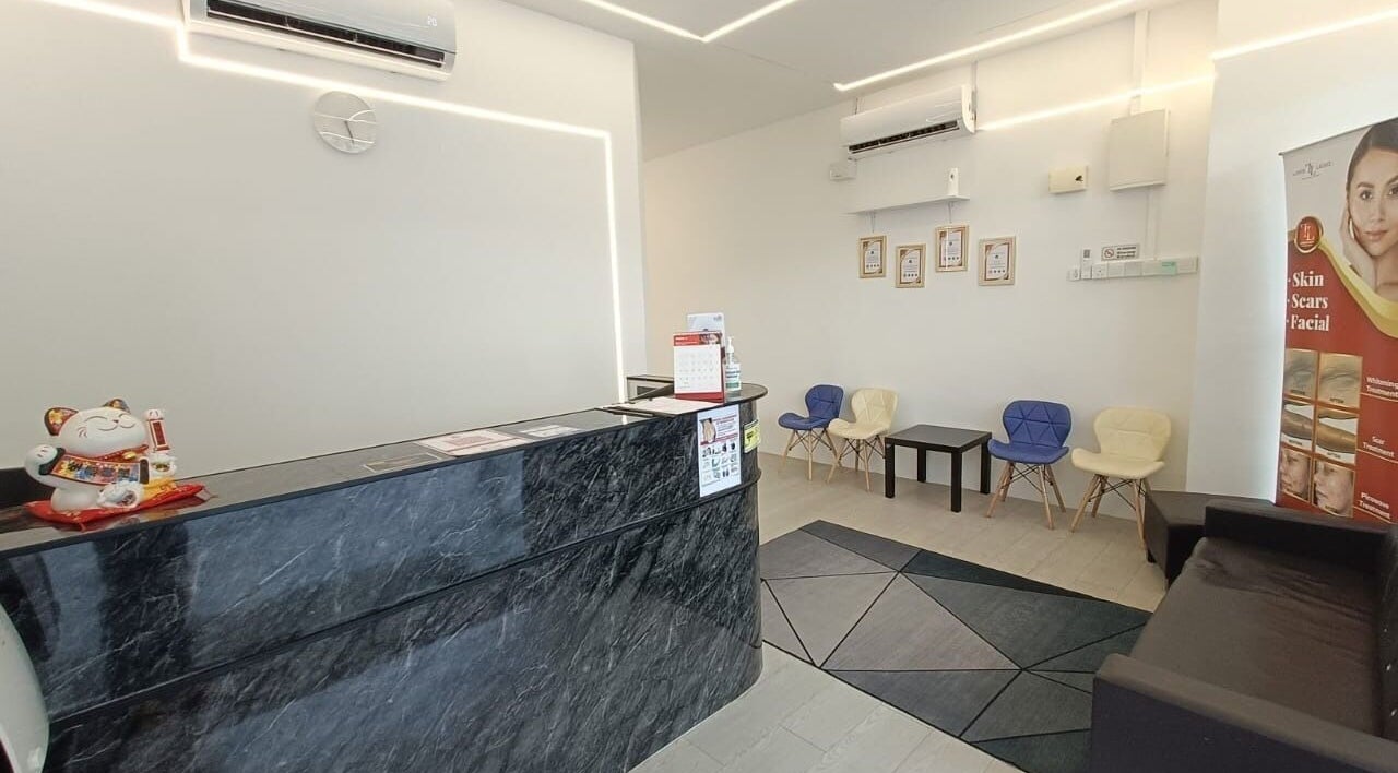 Chic reception at Laser Light Skin Centre Johor Bahru, Johor, MY with stylish seating and decor.
