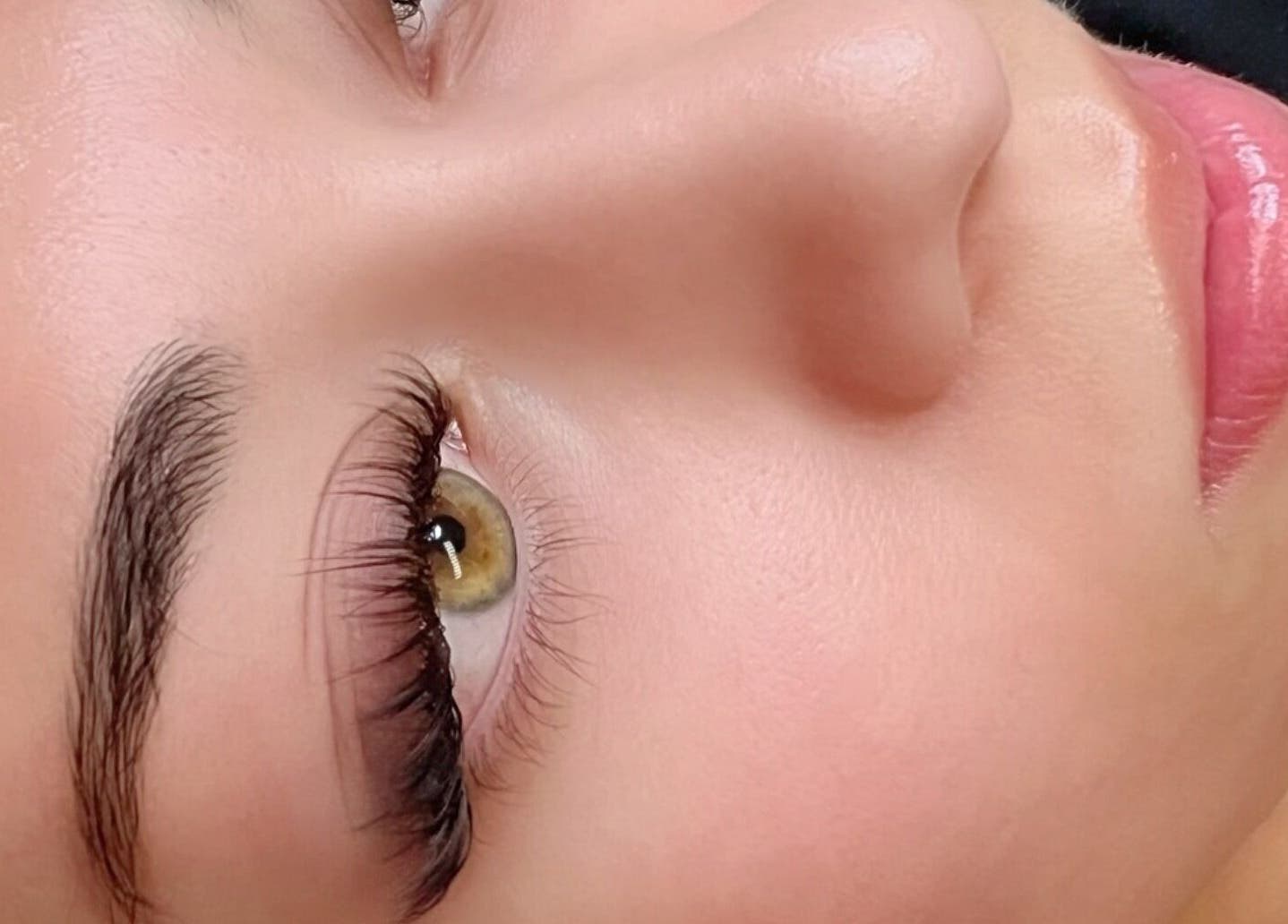 Close-up of expertly styled eyelashes at Merum Face Bar, Allen, Texas, US, showcasing beauty expertise.