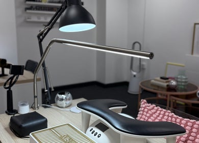 Modern nail workstation at Just Gelled Nails & Education, Halesowen, England, GB. Sleek design for premium care.