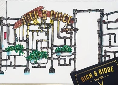 Artistic pipe art on display at Rich & Ridge Hair Gallery, Singapore, Singapore, SG.